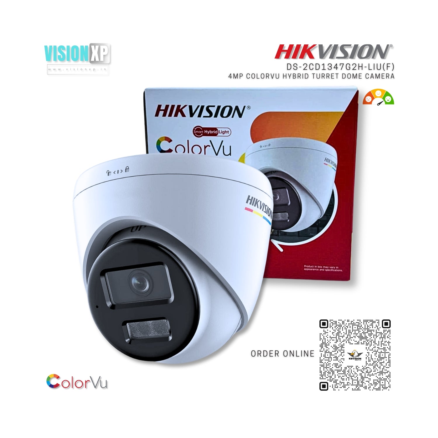 Hikvision DS-2CD1347G2H-LIU 4MP ColorVu Hybrid Turret Dome Camera Hikvision DS-2CD1347G2H-LIU 4MP ColorVu Hybrid Turret Dome Camera